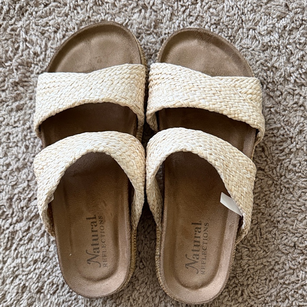 Natural Reflections Cream Woven Sandals